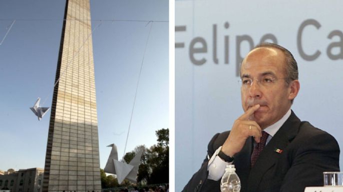 "Arbitrariedad" la Estela de luz, reviran a Calderón tras criticar remoción de estatua de Colón