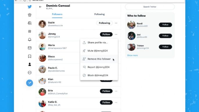 Twitter prueba la opción de eliminar seguidores sin tener que bloquearlos