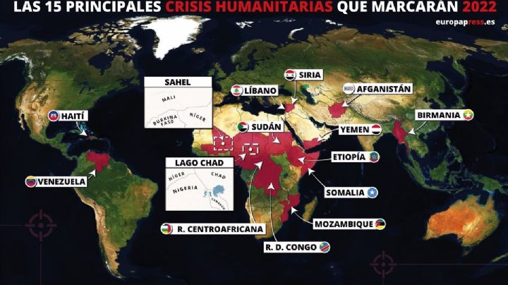 Estas son las 15 principales crisis humanitarias que marcarán el 2022