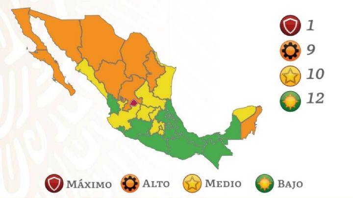 Así quedó el semáforo del 24 de enero al 6 de febrero: CDMX pasa a amarillo y Aguascalientes a rojo