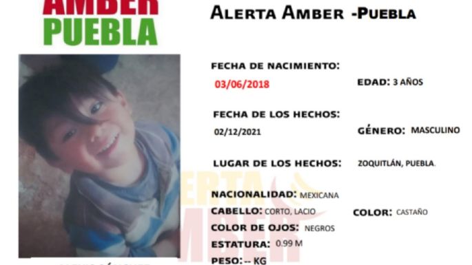 Fiscalía de Puebla alerta, 55 días después, por desaparición de un niño de 3 años