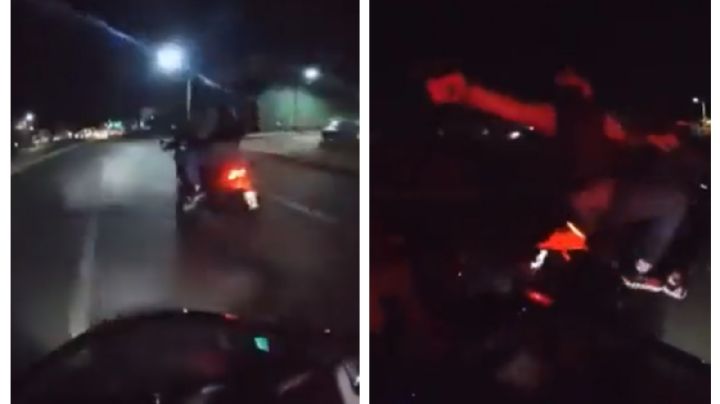 Motociclista graba cómo lo persiguen y le disparan dos ladrones en Edomex (Video)