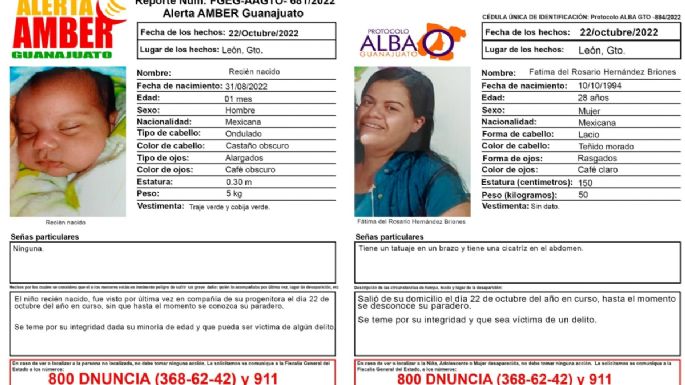 Bebé recién nacido y su madre desaparecen en León; activan alertas