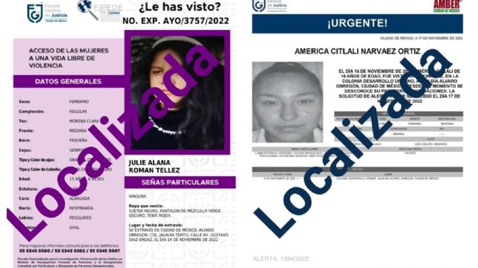 Localizan a Julie y América, adolescentes reportadas desaparecidas en la CDMX