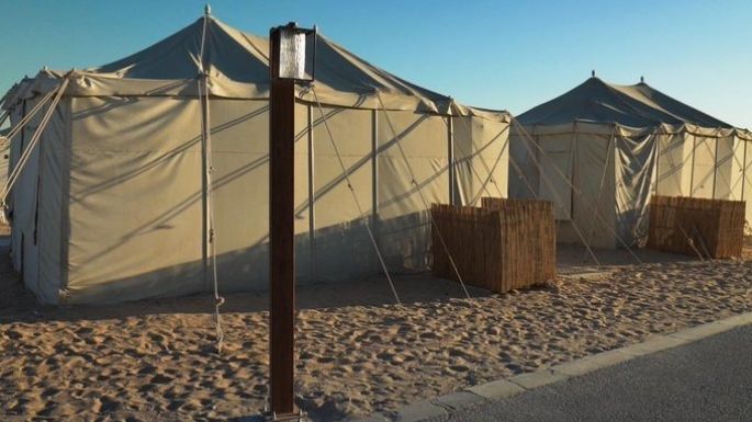 Aficionados con bajo presupuesto se las arreglan en campamentos de Qatar 2022