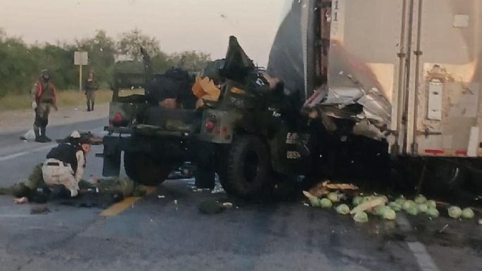 Siete militares fallecieron en choque contra un tráiler en Tamaulipas