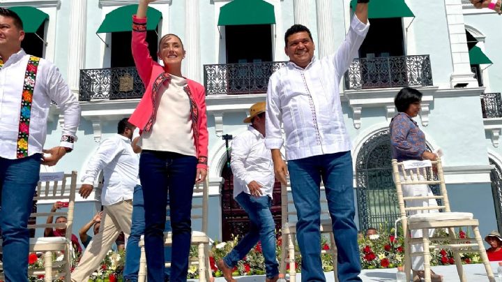 Sheinbaum niega división en Morena por la candidatura presidencial y llama “hermano” a Adán Agusto