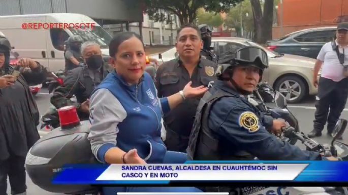 Sandra Cuevas fue captada sin casco en una moto de SSC; "ni modo, ya cuando te toca, te toca", dijo (Video)