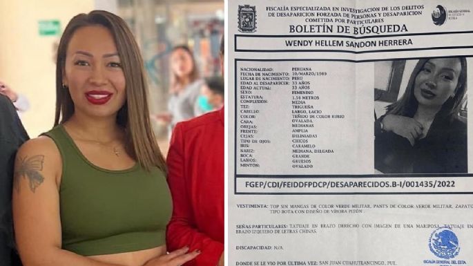 Wendy Hellem Sandon, originaria de Perú, es reportada desaparecida en Puebla