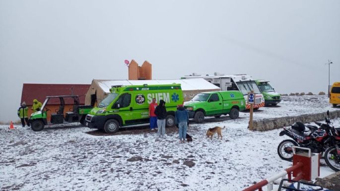 Así fue la primera caída de nieve de la temporada en el Nevado de Toluca