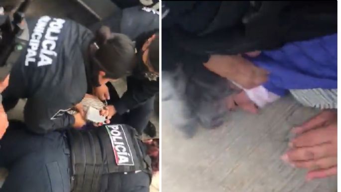 Policías de Pachuca someten con violencia a adultos mayores (Video)