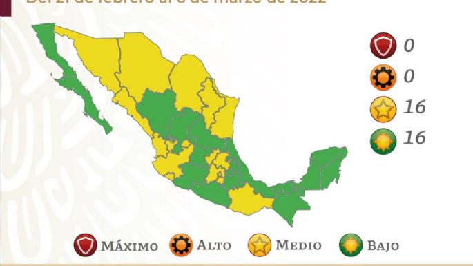 Así quedó el semáforo del 21 de febrero al 6 de marzo: el país se divide en verde y amarillo