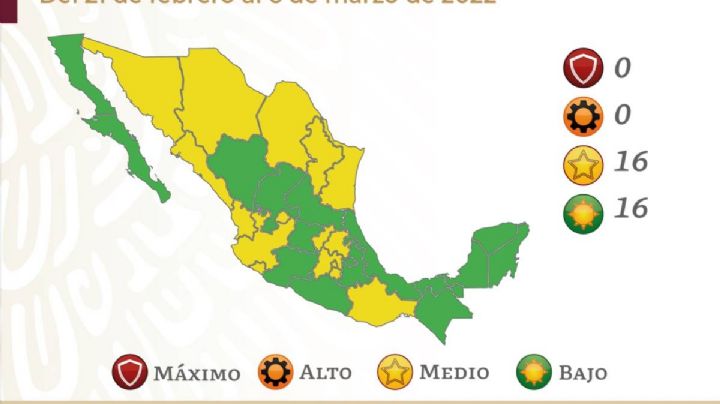 Así quedó el semáforo del 21 de febrero al 6 de marzo: el país se divide en verde y amarillo