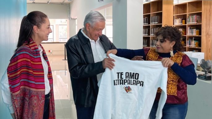 AMLO visita Iztapalapa junto a Brugada y Sheinbaum; presume servicios gratuitos de centro cultural