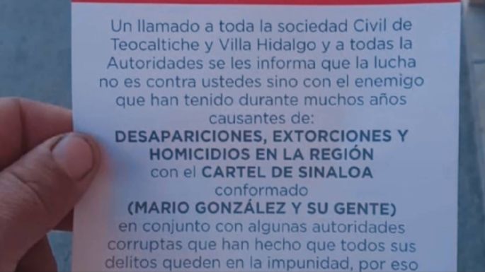 El CJNG anuncia “limpia” contra el Cártel de Sinaloa mediante volantes lanzados desde una avioneta (Video)