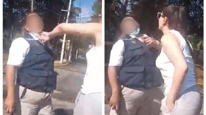 Mujer golpea y escupe a una guardia en Metepec; la llaman #LadyEscupitajo (Video)