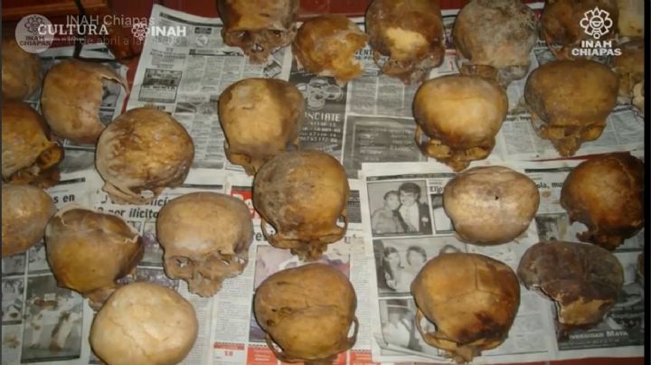 Los 150 cráneos hallados en Chiapas serían parte de un altar prehispánico