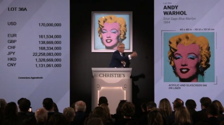 “Marilyn azul”, de Andy Warhol, es la obra más cara tras subastarse en 195 millones de dólares