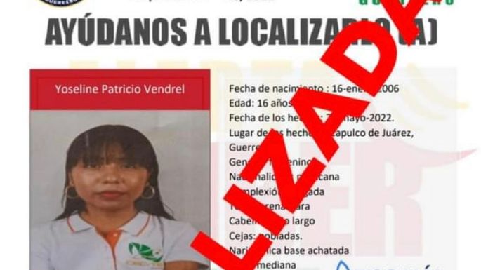 Yoseline, de 16 años, fue secuestrada en Acapulco cuando iba a la escuela; ya fue localizada