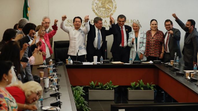 Arman en el Senado acto en apoyo al candidato de Morena al gobierno de Tamaulipas