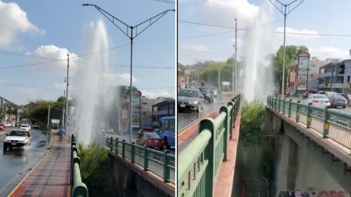 En plena crisis de agua en Nuevo León, reportan mega fuga en San Pedro