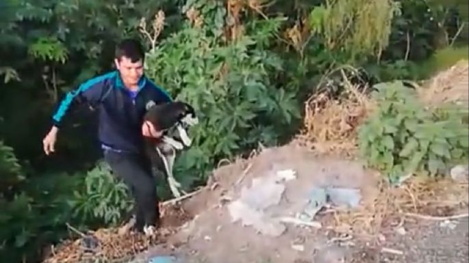 “¿Qué te hizo para que lo avientes?”: Increpan a sujeto que ató a su perro y lo tiró a río en Edomex (Video)