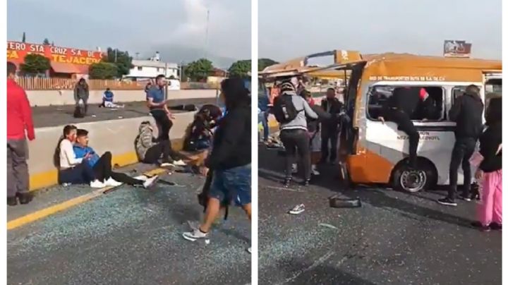 Vuelca combi en la autopista México-Puebla; hay un muerto y 15 heridos
