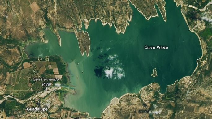 La NASA capta la sequía de la presa Cerro Prieto, en Nuevo León