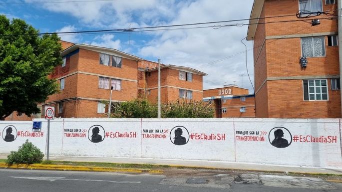 Propaganda a favor de Sheinbaum sigue en Puebla, ahora en bardas