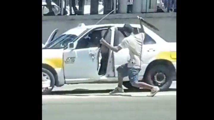 Un sujeto agrede con machete a un taxista en Acapulco (Video)