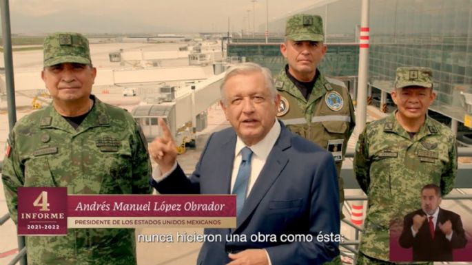4o informe: AMLO aparece con militares y dice que el AIFA es el mejor de América Latina