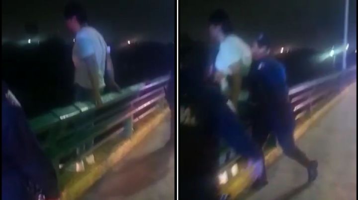 Policías rescatan a suicida en puente vehicular de Guadalupe, Nuevo León