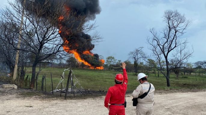 Ruptura en gasoducto de Pemex desata incendio en Tabasco