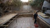 Agricultor palestino descubre mosaico bizantino en su terreno en la Franja de Gaza