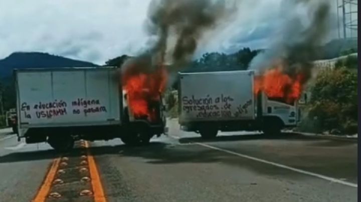 Normalistas que exigen plazas automáticas incendian vehículos en Michoacán