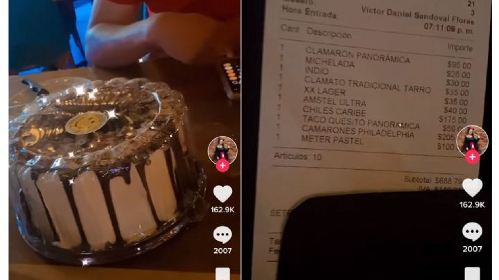 Mesero que ofreció a clientes refrigerar su pastel y les cobró 100 pesos más se hace viral