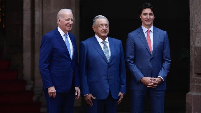 AMLO recibe en Palacio Nacional a Biden y Trudeau