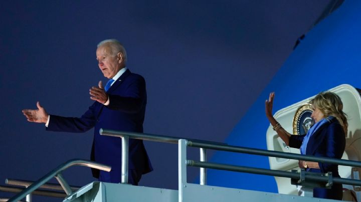 Tras maratónica conferencia en Palacio Nacional, Joe Biden despegó hacia EU desde el AICM