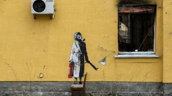 En plena guerra la fiscalía de Ucrania frustra el robo de una obra de Banksy