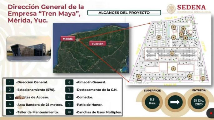 El Tren Maya contará con edificio central en Mérida; es construido por la Sedena