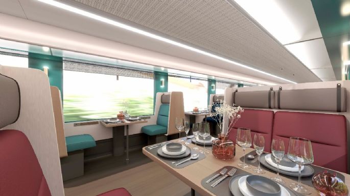Camarotes, restaurant, cafetería… así lucirá el interior de los vagones del Tren Maya