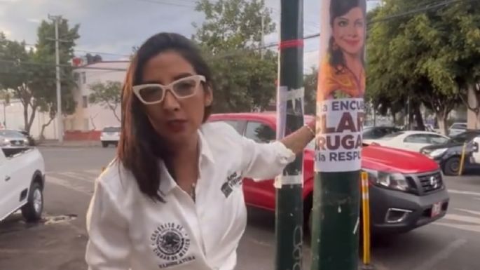 “Acá no, querida”: Diputada del PAN reclama a Clara Brugada por tapar su propaganda