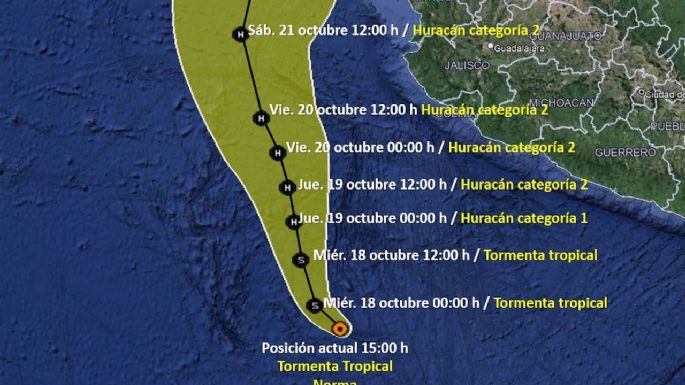 Se forma la tormenta tropical Norma; podría llegar como huracán categoría 2 a Los Cabos