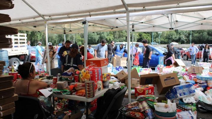 Acopio en CU: Una tonelada de ayuda con mensajes de “TQM”, “Acapulco” y “Donativo, no robar"