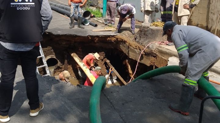 Se abre un socavón en la alcaldía Tlalpan; vecinos denuncian omisiones