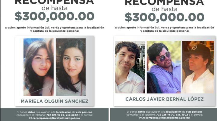 FGJEM ofrece 600 mil pesos de recompensa por pareja que habría asesinado a una mujer e hijo