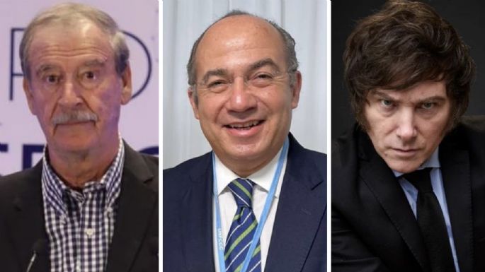 Vicente Fox y Felipe Calderón respaldan al ultraderechista Javier Milei en los comicios de Argentina