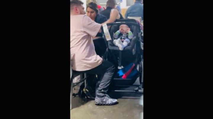 Indigna a usuarios de redes un video donde un hombre golpea con un biberón a un bebé (Video)