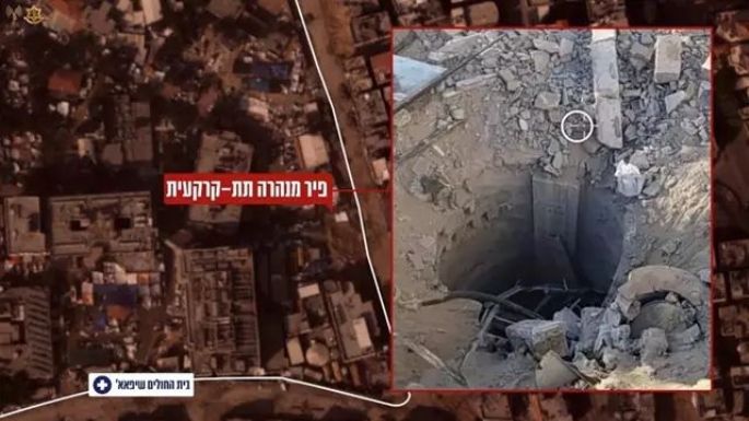 Israel publicó un video de un supuesto túnel de Hamás junto al hospital Al Shifa