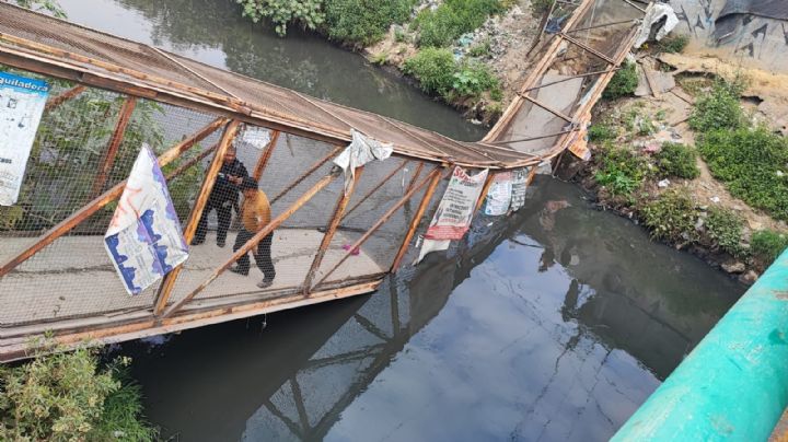 Colapsa puente peatonal en límites de Nezahualcóyotl y Chimalhuacán; hay 13 heridos
